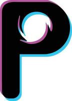 P alphabet icon logo symbol 3D vector