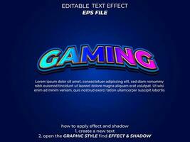 gaming text effect, font editable, typography, 3d text. vector template