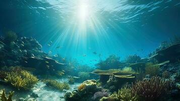 Underwater Scene With Coral Reef photo