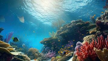 Underwater Scene With Coral Reef photo