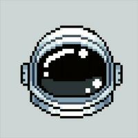 Pixel art illustration Astronaut helmet. Pixelated Astronaut. Astronaut Helmet space icon pixelated for the pixel art game and icon for website and video game. old school retro. vector