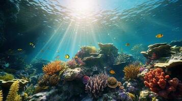 Underwater Scene With Coral Reef photo