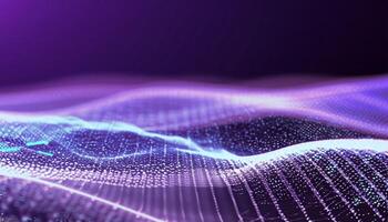 , Data technology abstract futuristic illustration. Low poly shape with connecting dots and lines on dark background. 3D rendering. Big data visualization. photo