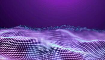, Data technology abstract futuristic illustration. Low poly shape with connecting dots and lines on dark background. 3D rendering. Big data visualization. photo