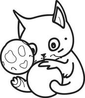 A Cute Kitten Coloring Page Adventure vector