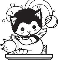 A Cute Kitten Coloring Page Adventure vector