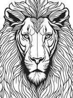 Lion Mandala Coloring Page for Adults vector