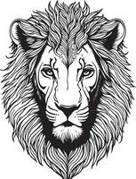 Lion Mandala Coloring Page for Adults vector