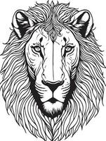 Lion Mandala Coloring Page for Adults vector