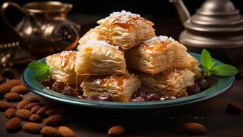 Baklava Close-up Traditional Middle Eastern Flavors photo