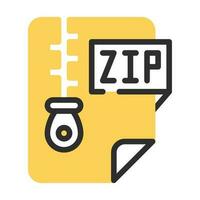 icono plano de archivo zip vector