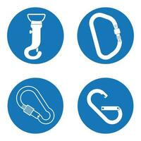 Mountain equipment Carabiner icon vector