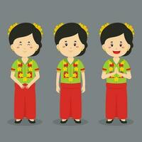 West Sulawesi Character with Various Expression vector