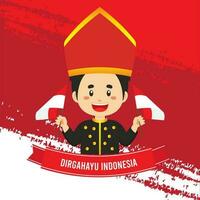 Indonesia Independence Day With Character vector