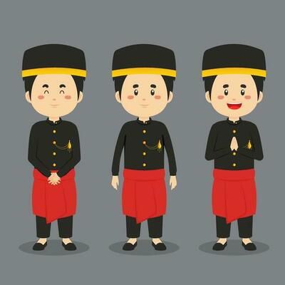 West Sulawesi Character with Various Expression