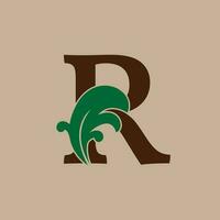 letter R floral initial vector logo design for fashion and luxury lifestyle brand