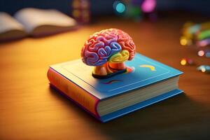 Knowledge and Creativity Unite Colorful Brain Art, photo