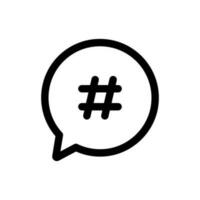 Simple Hashtag icon. The icon can be used for websites, print templates, presentation templates, illustrations, etc vector