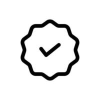 Blue verified badge icon vector. Tick, check mark sign symbol of social  media profile 14029612 Vector Art at Vecteezy