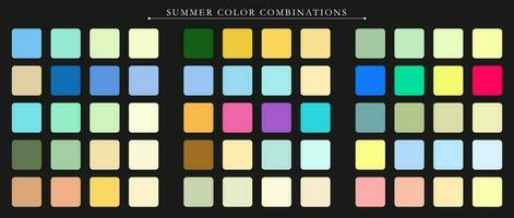 Summer palette. Trend color pallete guide template. An example of a color palette. Forecast of the future color trend. Match color combinations. Vector graphics. Eps 10.