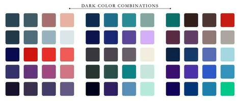 Dark palette. Trend color pallete guide template. An example of a color palette. Forecast of the future color trend. Match color combinations. Vector graphics. Eps 10.