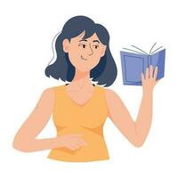 Trendy Book Reading vector