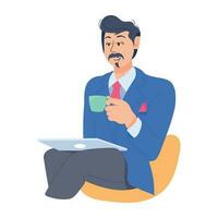 Trendy Tea Break vector