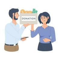 Trendy Employees Donation vector