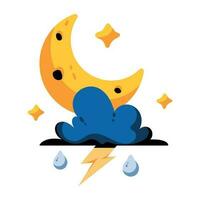 Trendy Night Rainfall vector