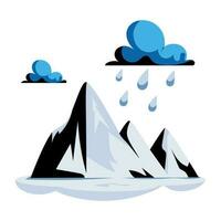 Trendy Mountain Raining vector
