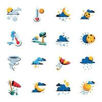 Modern Set of Climate Flat Icons vector