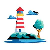 Trendy Sea Tower vector