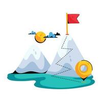 Trendy Mountain Destination vector