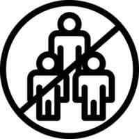 23-avoid crowds  line icon for download vector