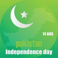 14 ago independencia día de Pakistán vector diseño