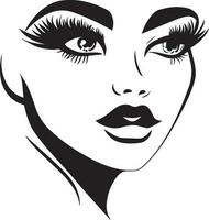 Beautiful women face tattoo design vector illustration, women face tattoo