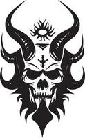 Satán vector tatuaje diseño ilustración negro color