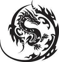 Dragon vector tattoo design illustration