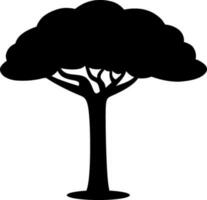 árbol icono vector ilustración. árbol silueta para icono, símbolo o signo. soltero árbol símbolo para diseño acerca de planta, bosque, naturaleza, ambiente y ecología. sencillo soltero icono de planta