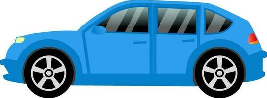 Hatchback car vector illustration. Hatchback car with blue color for icon, symbol or sign. Vehicle icon of crossover car for design about transportation, automotive and automobile