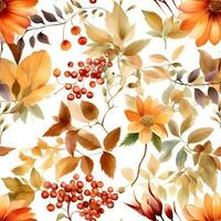 Seamless pattern with wildflowers. Hand-drawn illustration. photo