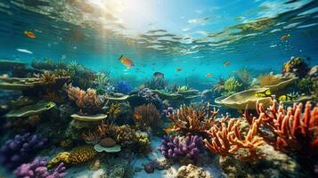 Underwater Scene With Coral Reef photo