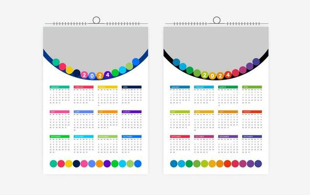 2024 one page wall calendar design