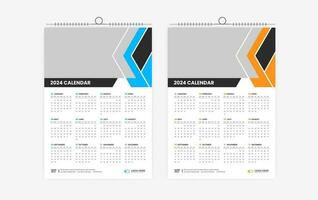 2024 one page wall calendar design vector