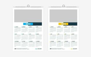 2024 one page wall calendar design vector