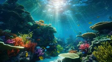 Underwater Scene With Coral Reef photo