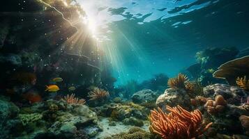 Underwater Scene With Coral Reef photo