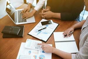 Business People Meeting Design Ideas professional investor working new start up project. Concept. business planning in office photo