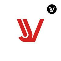 Letter JV VJ Monogram Logo Design vector