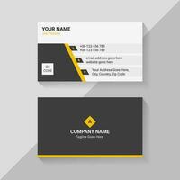 Black, White, and Yellow Creative Business Card Template Design with QR Code vector